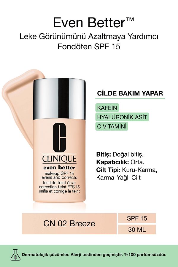 Clinique-Even Better ™   Natural Finish Foundation Spf 15 - Color: Cn 02 Breeze 30ml |   Vitamin C 1