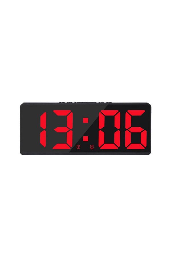 Choice-Red Creative Number Clock Color Nightlight Temperature Calendar Alarm Clock Led Large Number Electro 1