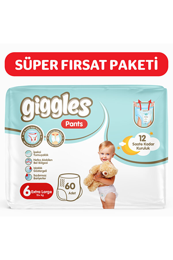 giggles Pants Külotlu Bebek Bezi 6 Numara XLarge 60 Adet