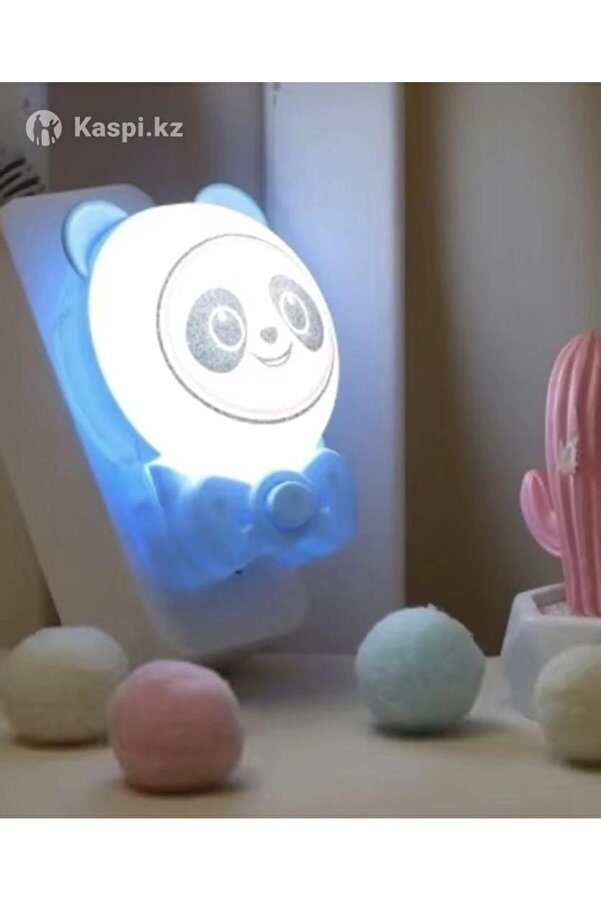fullreyon Sevimli Panda Bebek Çocuk Odası Gece Lambası, Prize Tak Çalıştır Anahtarlı, 2 Watt Beyaz Işık Ledli