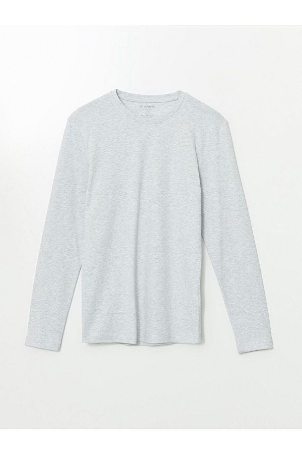 LC Waikiki-LCWAIKIKI Basic Crew Neck Long Sleeve Combed Cotton Men's T-Shirt 1