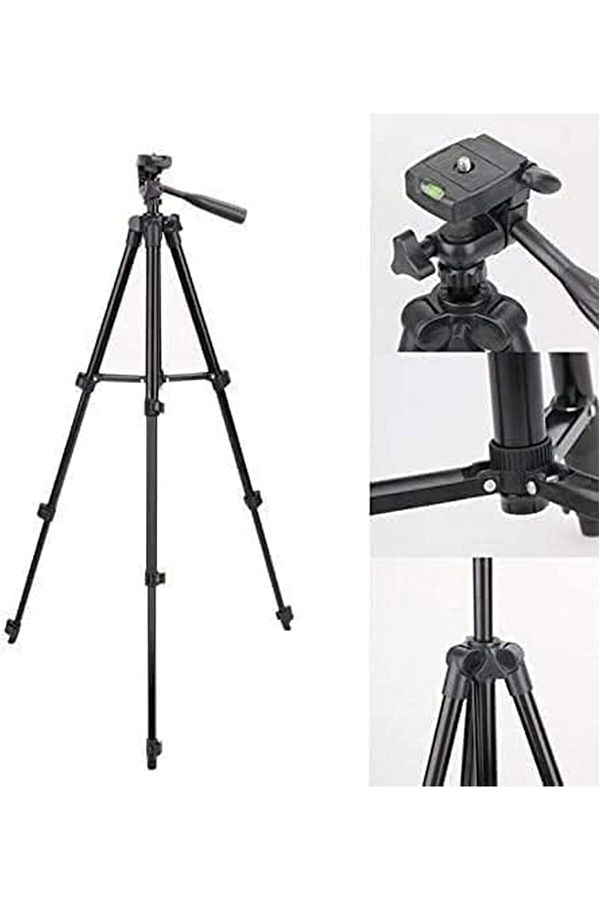 fulina-Tripod, Aluminium Foldable Camera-Tripod, with Mobile Clip Holder Bracket,4 Section Adjustable 1