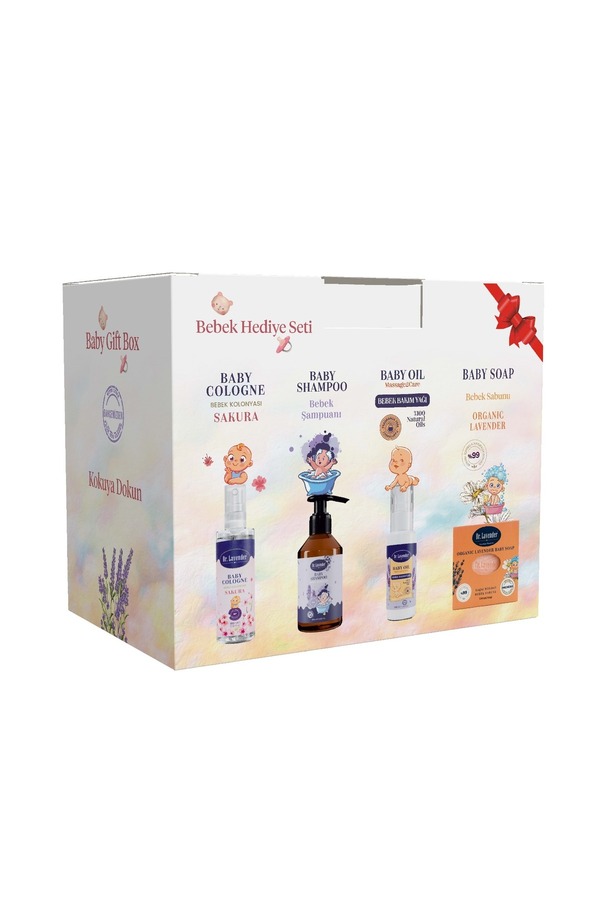 Dr.Lavender Bebek Bakım Seti 4'Lü Şampuan & Kolonya & Yağ & Sabunu Doğal Bitkisel Bebek Hediye Seti