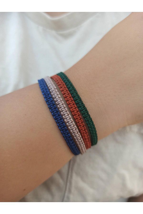 TREND-Set of 4 Knitted Macrame Ip Bracelet - Sports Bracelet 1