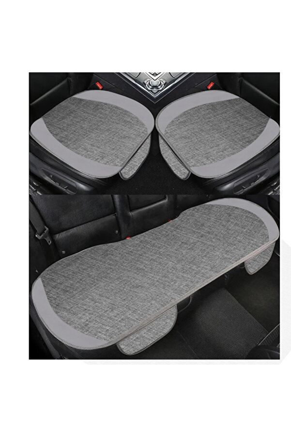 Bod Oto Koltuk Koruyucu Keten Minder Cepli 3 Lü Set Gri