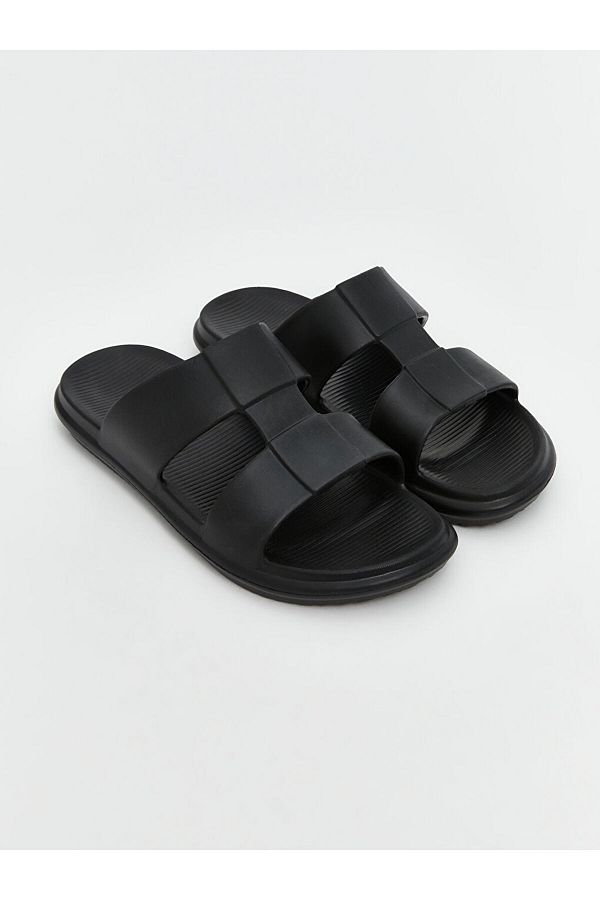 LC Waikiki-Lcw Steps Black Double Banded Men's Slippers 1