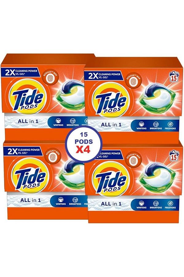 Tide-Original All-in-1 Pods, 15 Count Laundry Detergent Pods (Pack of 4), 60 pods 1