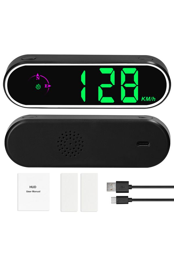 Choice-black Car Headup Display GPS Digital Speedometer w/ Colorful LED Display Clock & Compass Function Ov 1
