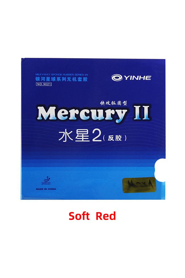 Choice-Soft Red YINHE Mercury 2 Table Tennis Rubber Pimples-in Ping Pong Rubber for Quick Attack with Loop 1