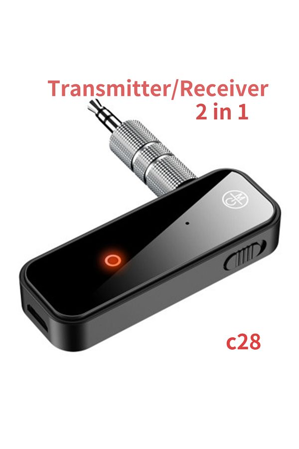 Choice-Bluetooth v5.0 c28 Bluetooth 5.0 Transmitter Receiver 2 in1 Jack Wireless Adapter 3.5mm Audio AUX Ad 1