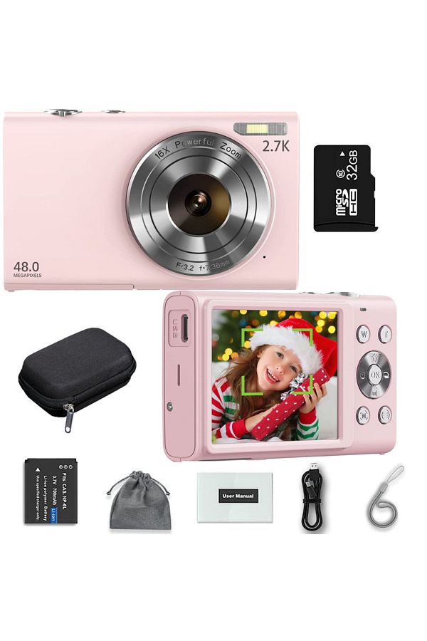 Choice-P-32g Card-bag 4k Digital Camera Autofocus Vlogging Camera Hd 48mp With 2.8" Large Screen Camcorder 1