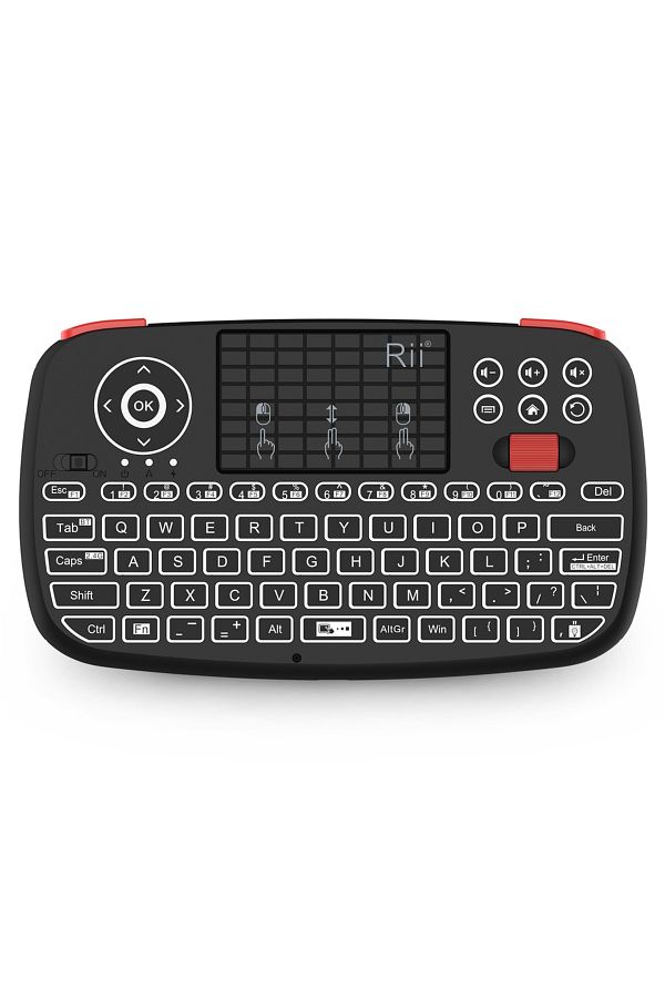 Choice-English Keyboard Rii i4 Mini BT Wireless Keyboard With Touchpad 2.4GHz Backlit Mouse Remote Control 1
