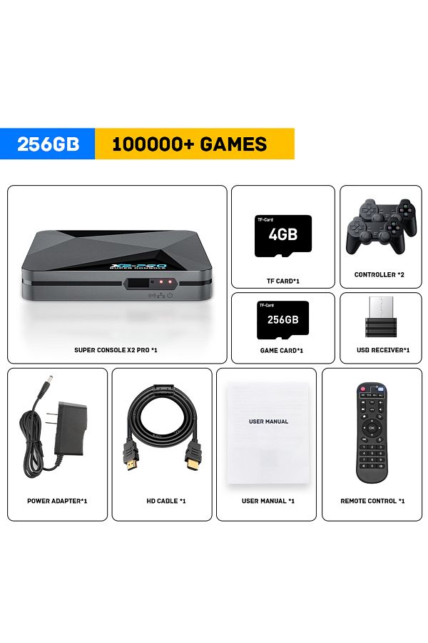 Choice-Eu X2 Pro-256g-706w-2 Super Console X2 Pro Retro Video Game Console With 100000 Games For Mame/arca 1