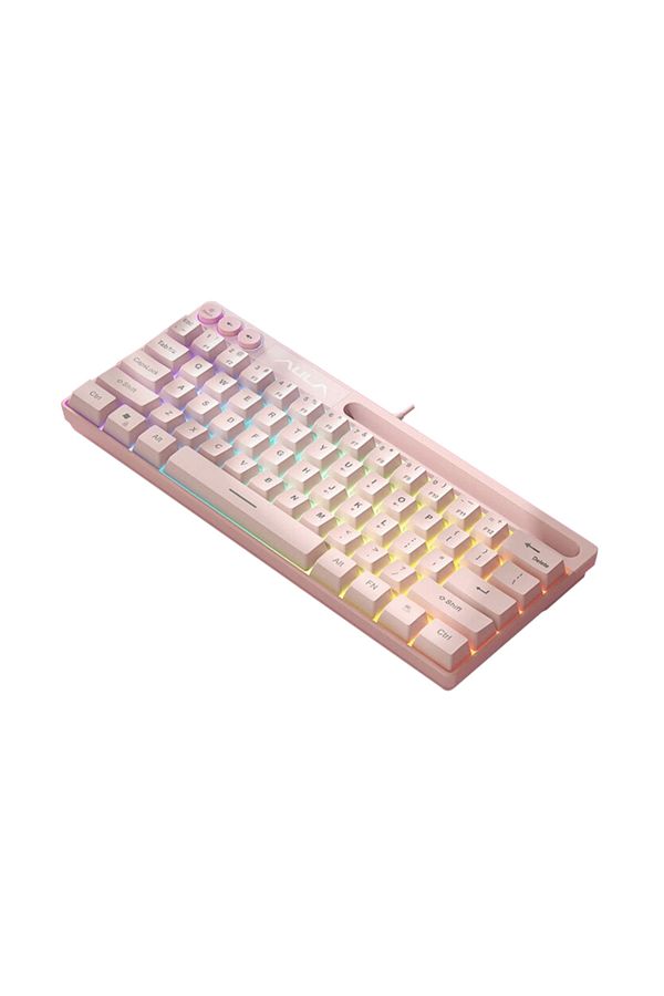 Choice-لوحة مفاتيح ميكانيكية AULA F3061 تعمل باللمس، 61 مفتاحًا، بتأثير RGB وردي، لوحة مفاتيح سلكية صغيرة، إضاءة خلفية RGB 1