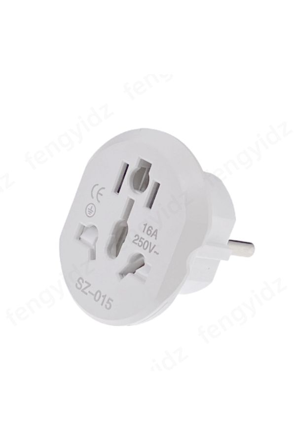 Choice-White Eu Plug Adapter 16a 250v Travel Adapter Converter 2 Round Socket High Quality Universal Au Us 1
