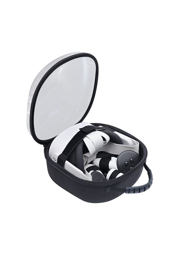 Choice-Black Clear Hard Carrying Case Compatible with Oculus Meta Quest 3S/Quest 3/Quest 2 VR Headset and T 1