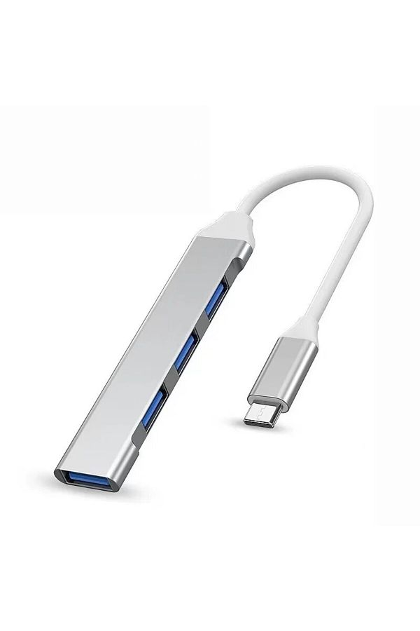 Choice-Silver Boost Your Productivity with This 4-in-1 USB C Hub - Compatible with MacBook, Mac Pro, Mac Mi 1