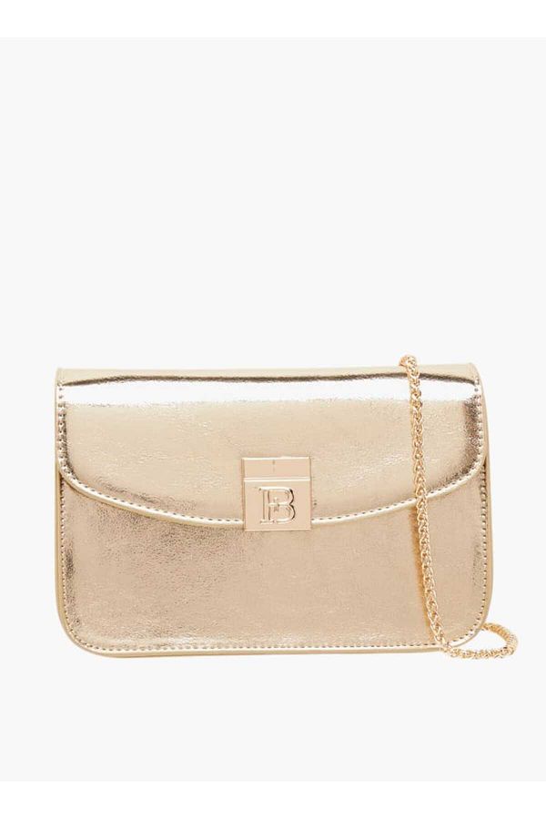 Flora Bella by Shoexpress-Flora Bella Metallic Crossbody Bag with Magnetic Closure and Chain Strap 1