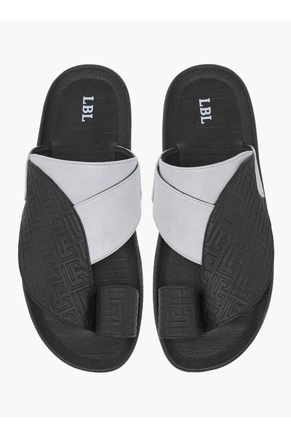 LBL by Shoexpress-Textured Slip-On Arabic Sandals with Toe Loop 1
