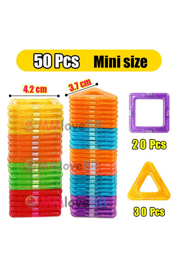 Choice1-mini size 50pcs Magnetic Building Blocks Big Size and Mini Size DIY Magnets Toys for Kids Designer C 1