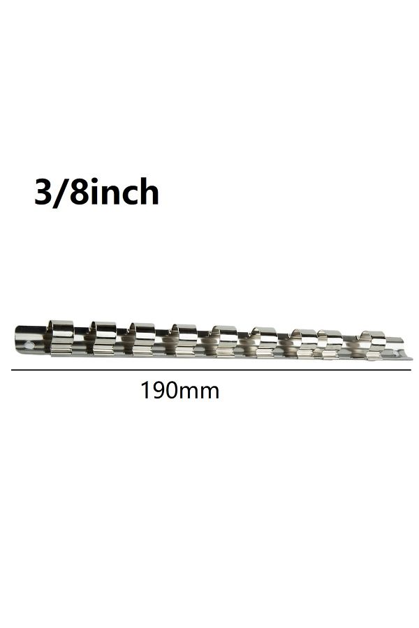 Choice-3-8 Socket Rack Holder 1/4 3/8 1/2inch With 8 Clips On Rail Tool Organizer Storage Socket Storage Ra 1
