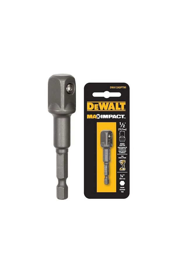 Dewalt-DWA12ADPTMI DWA12ADPTMI DWA38ADPTMI MAX IMPACT™ 1/4" TO SQUARE 1/2" or 3/8" ADAPTOR Driver To 1