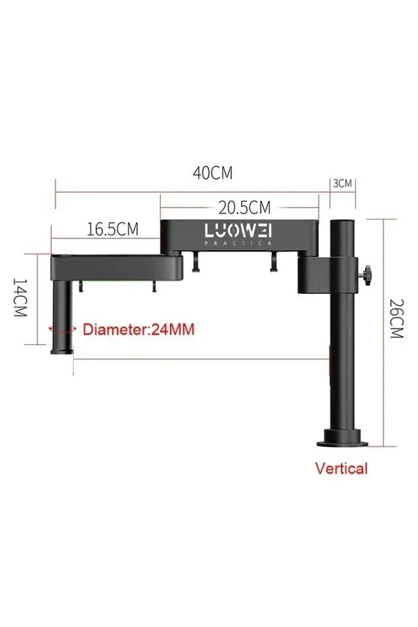 Choice-24MM Vertical LUOWEI LW-017 Microscope Swing Arm Metal Telescopic Folding 360° Single Arm Fixed Lift 1