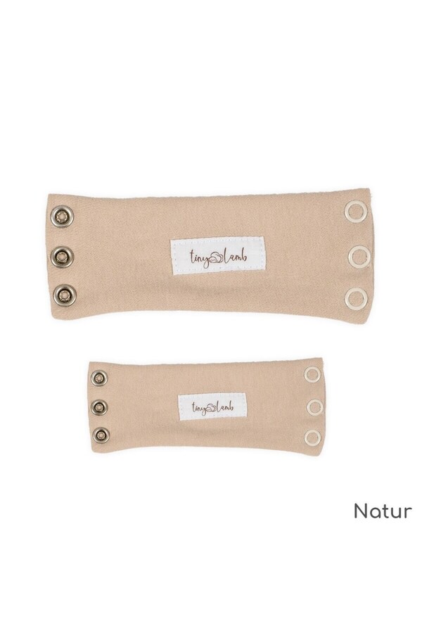 tinylamb Bebek Bodysuit Natur Renk Uzatma Aparatı 2 Adet (Kısa ve Uzun) %100 Pamuk (9.5mm çıtçıtlı)