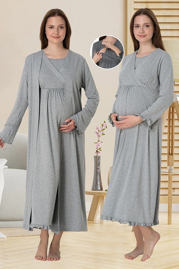 by İGP-Maternity Nightgown Set with Hidden Breastfeeding Feature 1