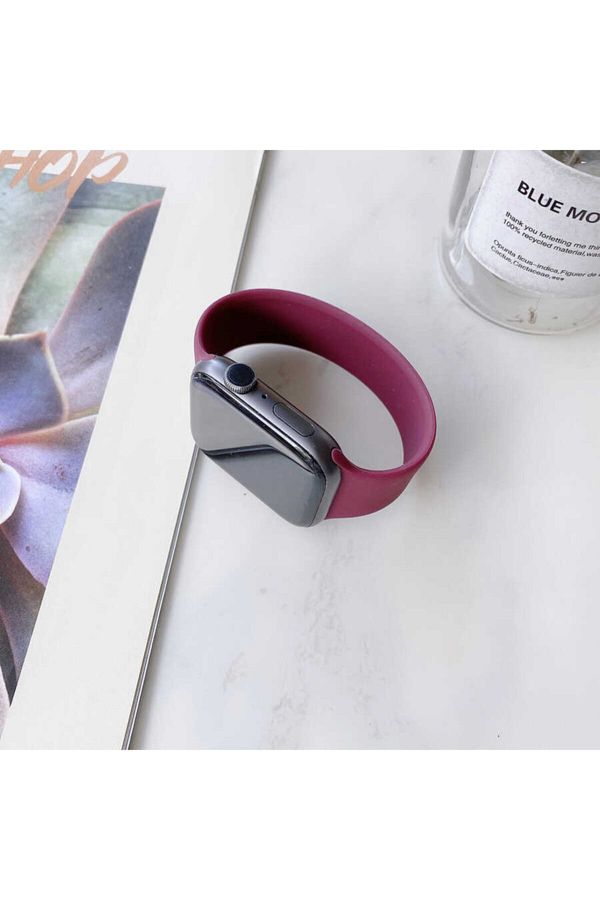 Nezih Case Apple Apple Watch Series 2 3 4 5 6 7 8 9 se 40mm 41mm Compatible Solo Loop Small Silicone Band Plum Trendyol