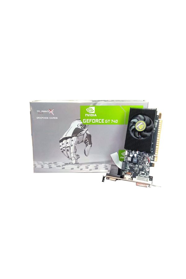 TURBOX-بطاقة رسومات Gt740 Nvidia Gddr3 128bit Vga.dvi.hdmi بمروحة واحدة وسعة 4 جيجابايت 1