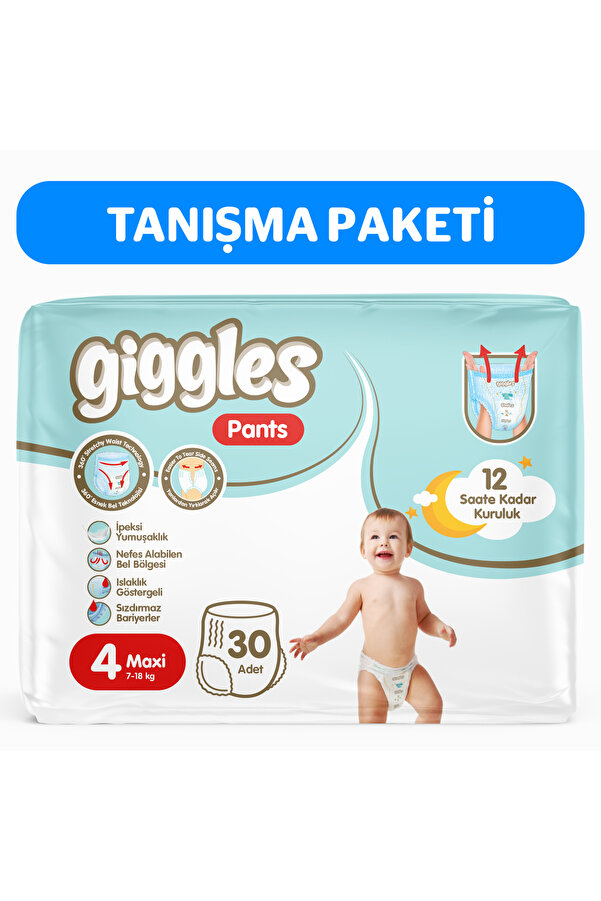giggles Pants Külotlu Bebek Bezi 4 Numara Maxi 30 Adet