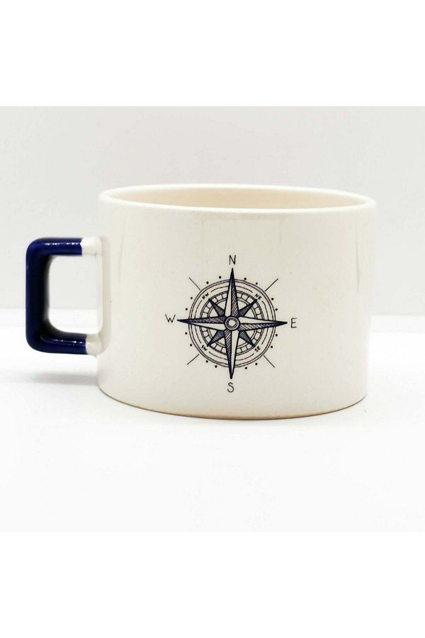 The Lucid Lab-Compass / Compass Printed U Handle Mug 1