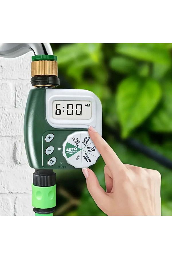 fulina-Portable Prinkler Timer, large Digital display, Rain Delay, interval programming, for save water 1