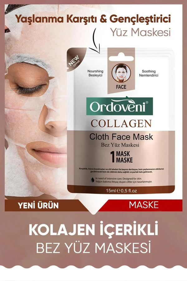 OrdoVeni-Collagen Face Mask 5 Pack - Smooth Skin with Firming and Moisturizing Effect 1