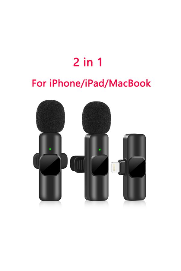 Choice-2in1 For Ios New Wireless Lavalier Microphone Portable Audio Video Recording Mini Mic For Iphone And 1