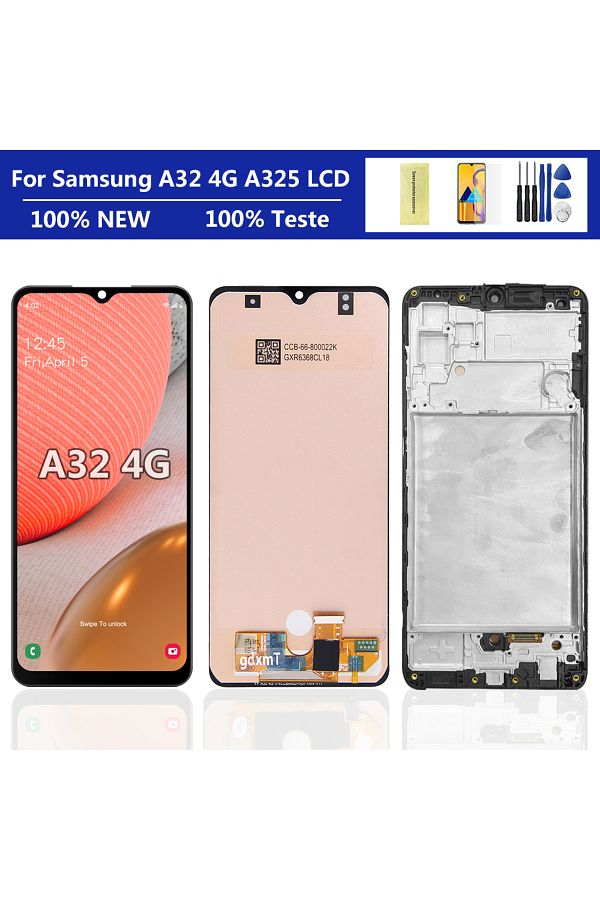 sinmaytai-شاشة LCD سوداء بإطار تم اختبارها بنسبة 100% لهاتف Samsung Galaxy A32 4g A325 A325f Sm-a325m Sm-a325f/ds 1