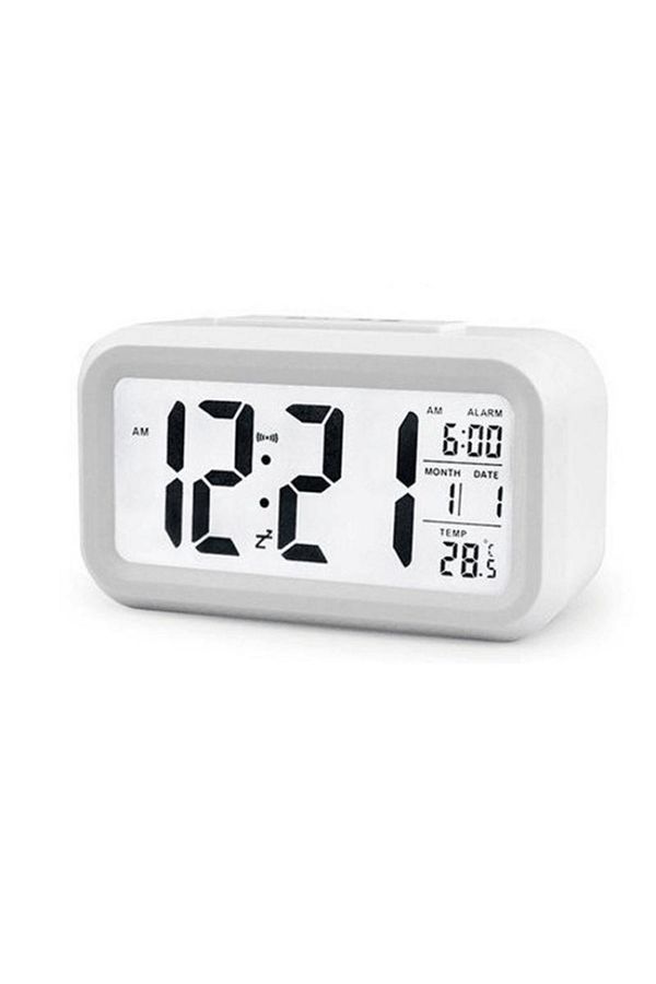 Choice-WHITE Digital LCD Alarm Clock with Calendar Thermometer 1