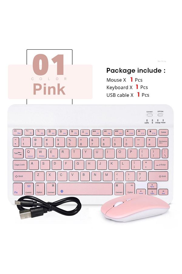 Choice-Pink-and Mouse Mini Wireless Keyboard Bluetooth Keyboard For Ipad Phone Tablet Portable Bluetooth Ke 1