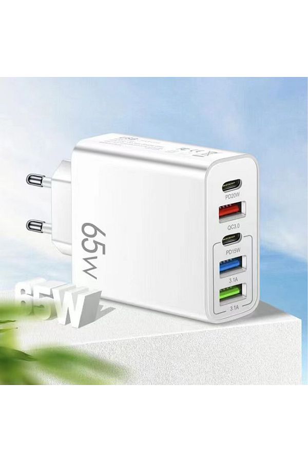 Choice-2 pcs white 5 port EU Standard USB for All Phone Travel Portable Mobile Plug Charger Power Adapter 1