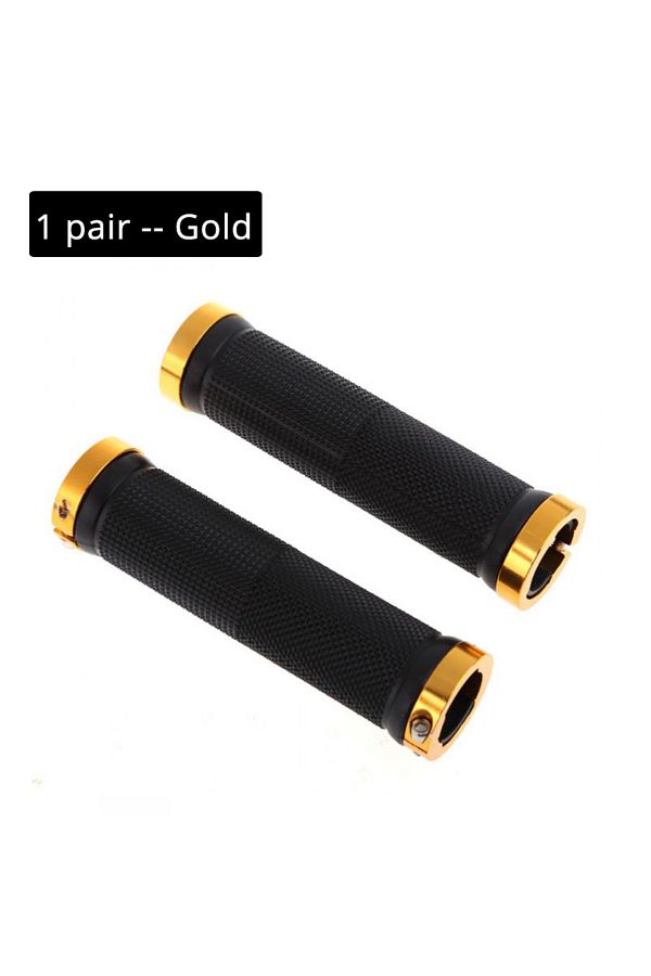 BUCKLOS-Gold Lock on Bicycle Grips Rubber Soft Mountain Bike Grips Dustproof Waterproof Bike Handle Non-slip 1