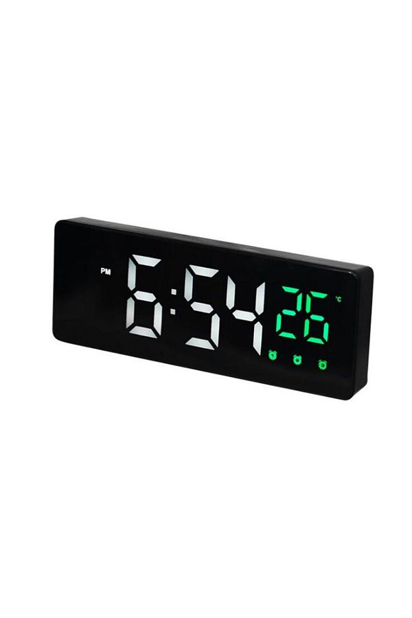Choice-B Black Green LED Digital Alarm Clock Temperature Date Display Snooze USB Desktop Mirror LED Clocks 1