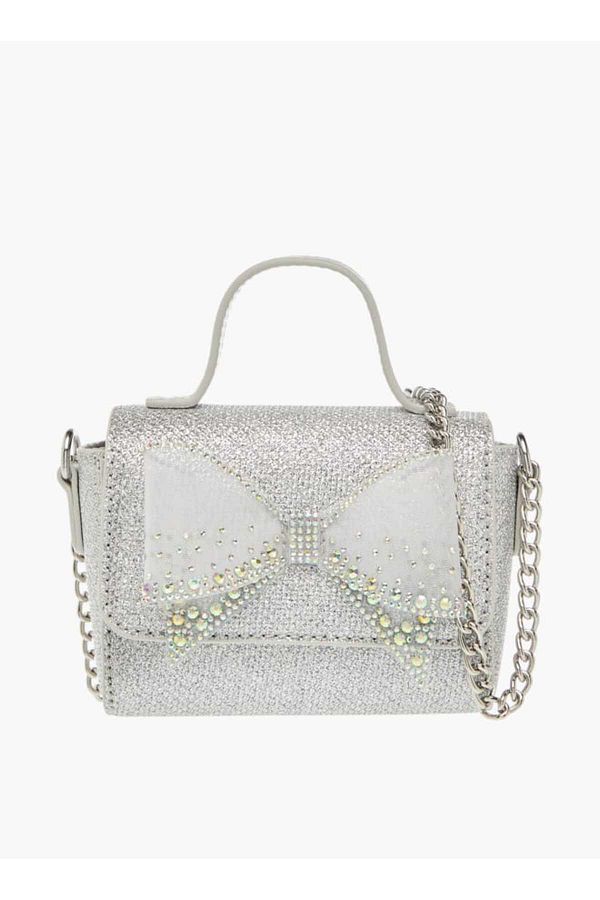 Little Missy-Bow Accent Crossbody Bag with Chain Strap and Button Closure 1
