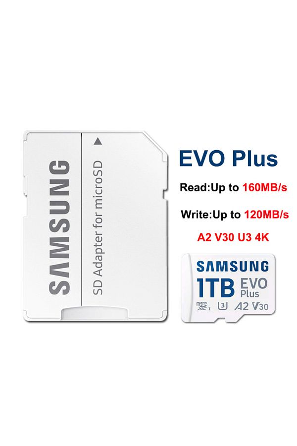Choice-1TB SAMSUNG EVOPlus 64GB U1V10A1/128GB 256GB 512GB U3V30A2 MicroSD Memory TF Card microSDXC UHS-I Cl 1