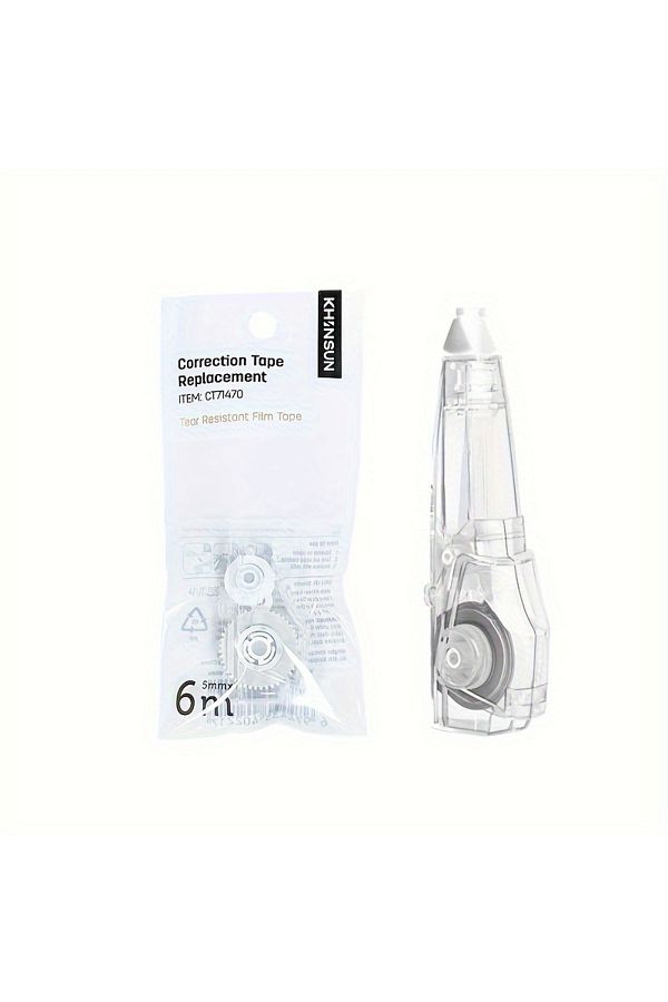 Choice-Refill Clear KHINSUN School Correction Tape with Refill Pen Style White Out Corrector Easy Replaceab 1