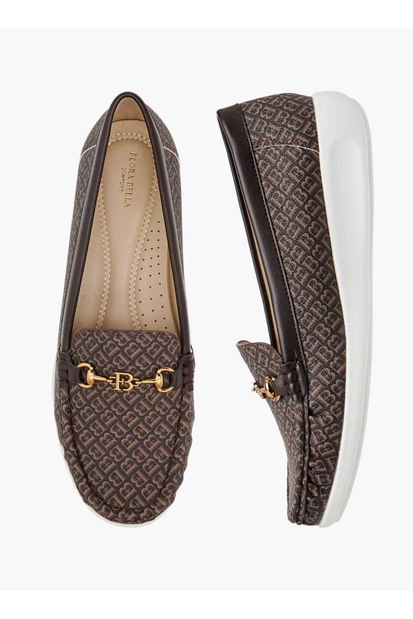 Flora Bella by Shoexpress-Flora Bella Monogram Print Slip-On Loafers 1