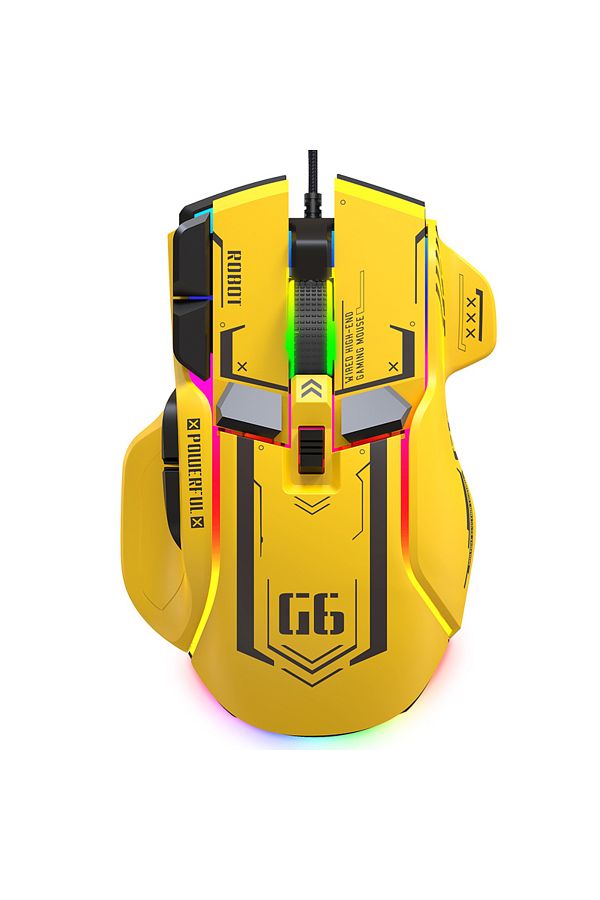 Choice-Yellow Wired G6 Gaming Mouse Wired 128000DPI ChipA826 RGB Macro-programmable Ergonomic design superi 1