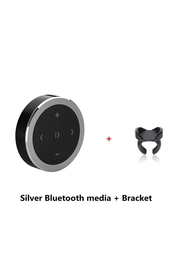 Kebidumei-Sliver With Bracket Kebidu Steering Wheel Music Player Wireless Bluetooth Remote Control Media Butto 1