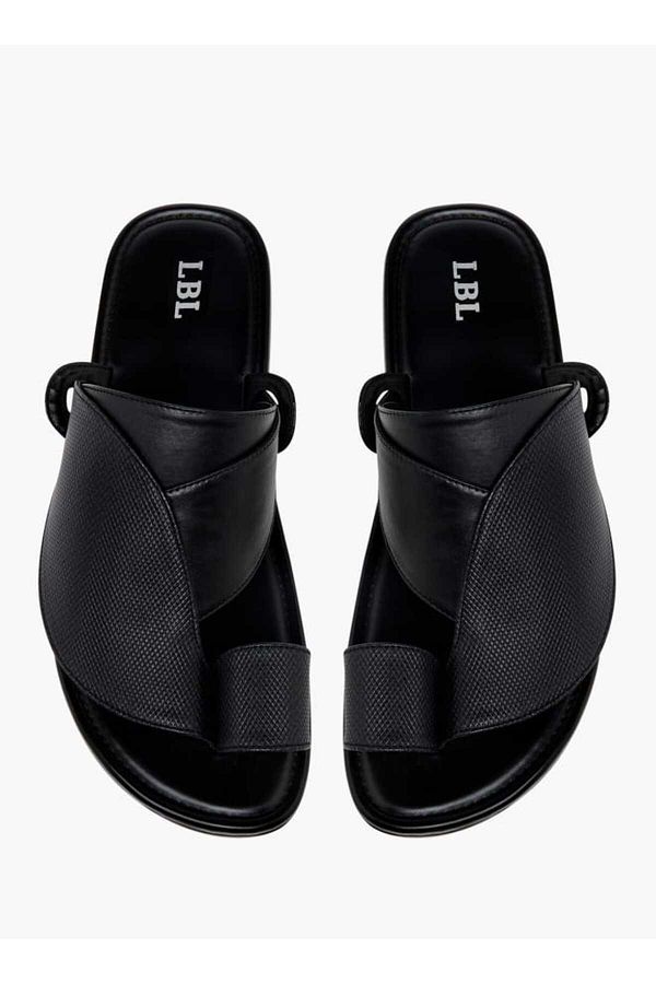 LBL by Shoexpress-Textured Slip-On Arabic Sandals with Toe Loop 1