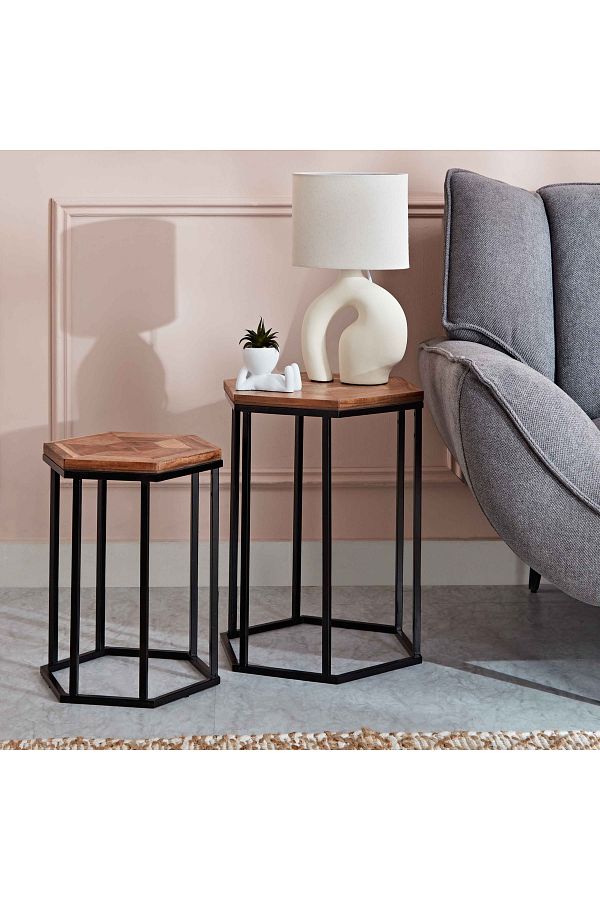 erorex-Chevron Nest of Tables - Set of 2 1